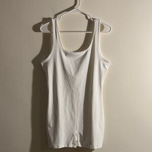 Women's White Backless Bodysuit Tank